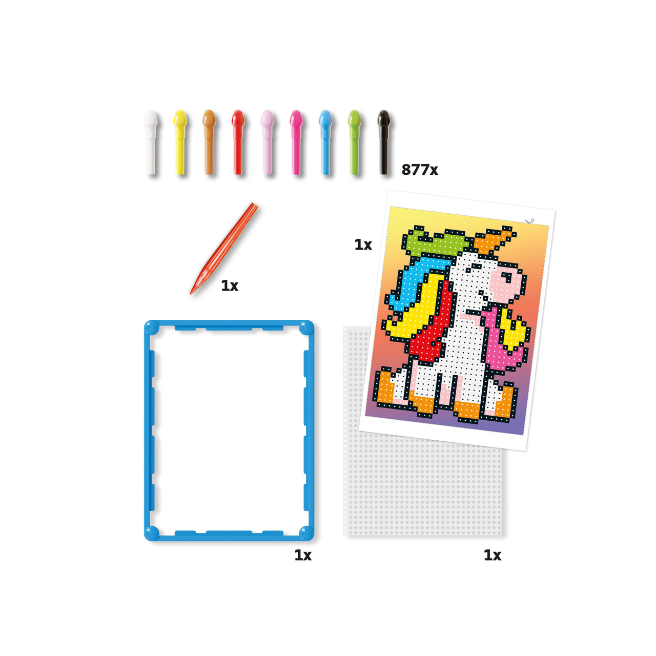 Quercetti Pixel Art Basic Unicorn (877 delar)