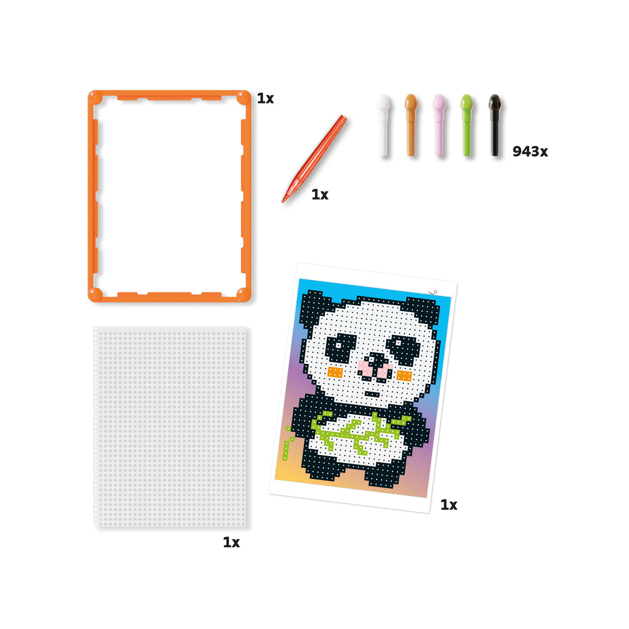 Quercetti Pixel Art Basic Panda (943 delar)