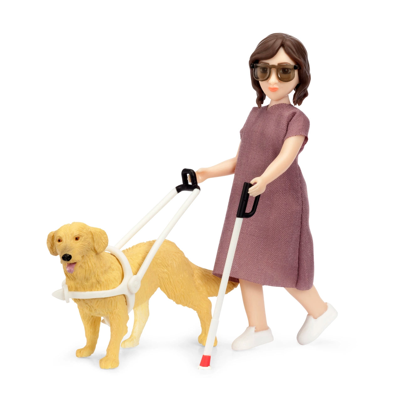 Lundby Dockhusdocka med blindkäpp & ledarhund