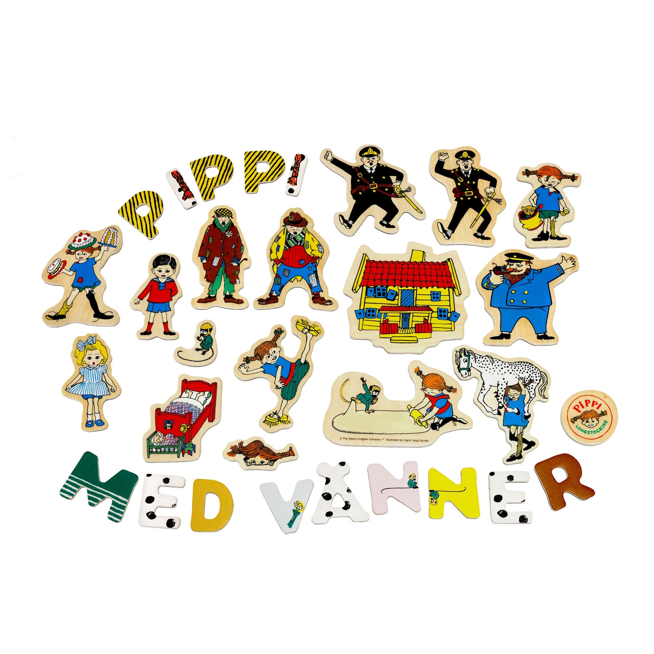 Pippi Magnetbokstäver + Figurer (72st)