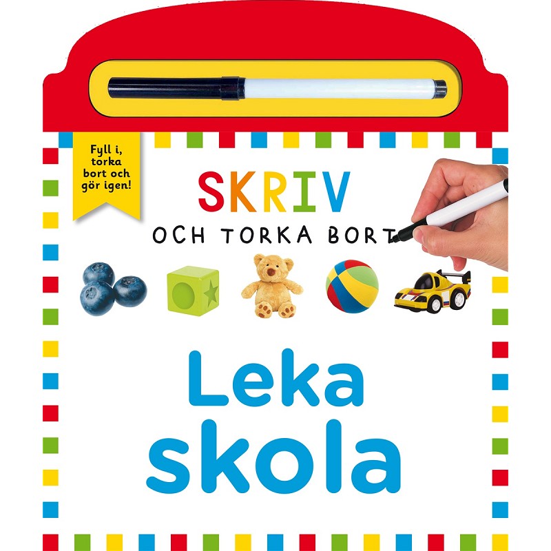 Skriv och torka bort-bok: Leka skola