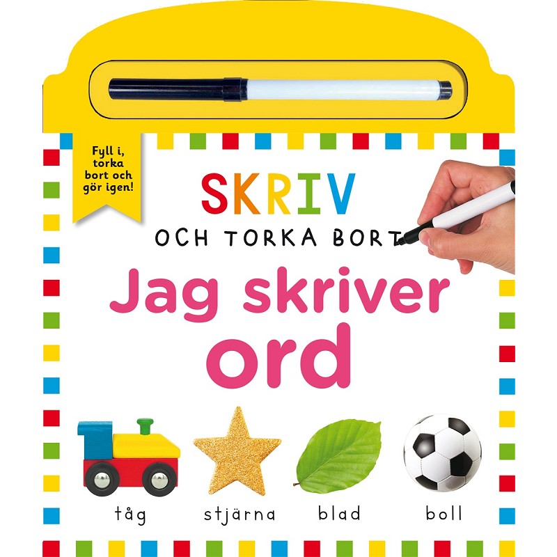 Skriv och torka bort-bok: Jag skriver ord