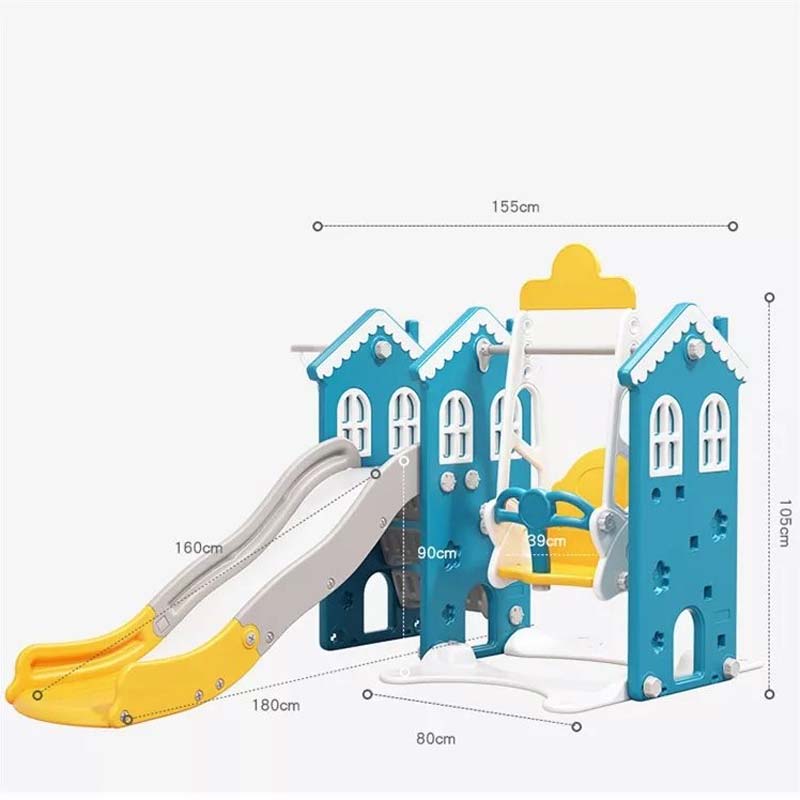 Elite Toys Aktivitetslekstuga med gunga, rutschkana och basketkorg