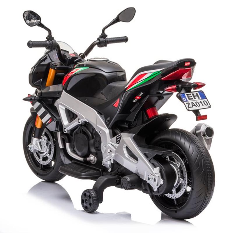 Azeno License Aprilia Tuono V4 motorcykel för barn bakifrån