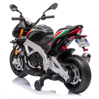 Thumbnail for Azeno License Aprilia Tuono V4 motorcykel för barn bakifrån