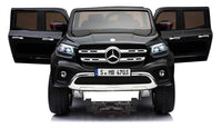 Thumbnail for Azeno Mercedes X-Class Svart Elbil för barn bild framifrån med öppna dörrar