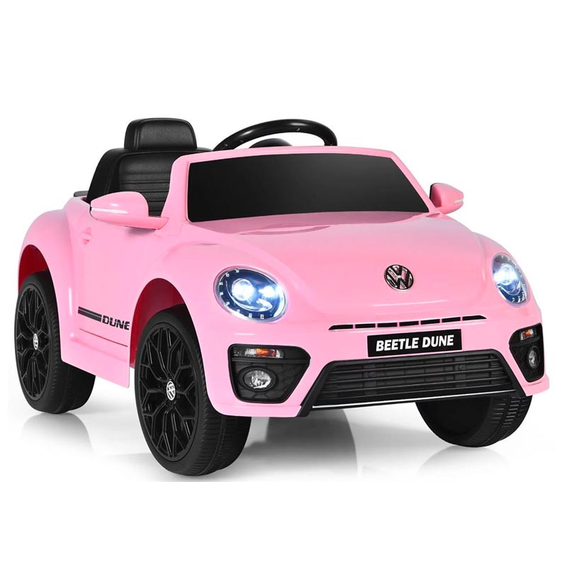 Azeno VW Beetle Dune Rosa Elbil för barn bild framifrån