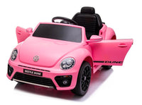 Thumbnail for Azeno VW Beetle Dune Rosa Elbil för barn bild framifrån med öppna dörrar