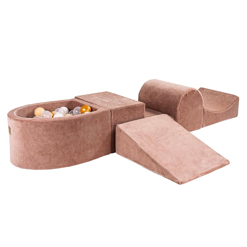 Beige lekmodul med 5 delar + bollhav (100 bollar)