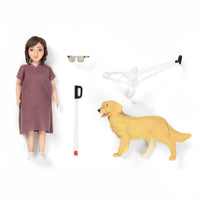 Thumbnail for Lundby Dockhusdocka med blindkäpp & ledarhund