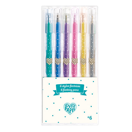 Djeco 6 glitter gel pens