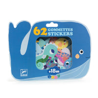 Thumbnail for Djeco 62 Gommettes Stickers - Sea Animals