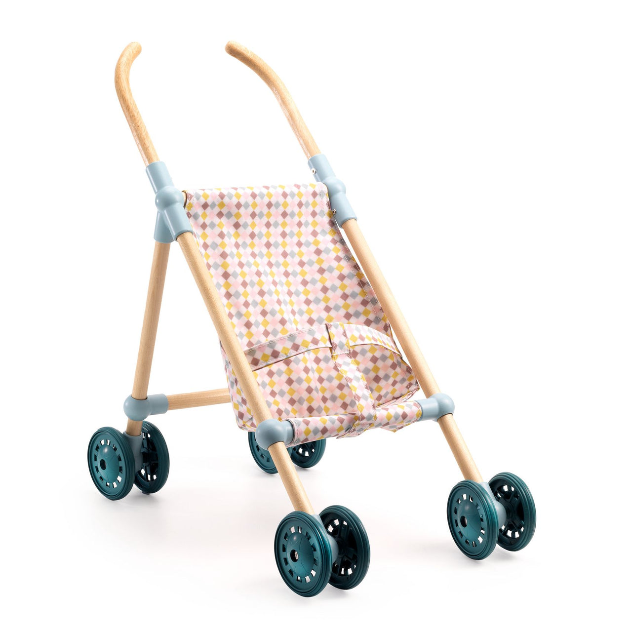 Djeco Wooden Doll Stroller Little Cubes - 44 cm