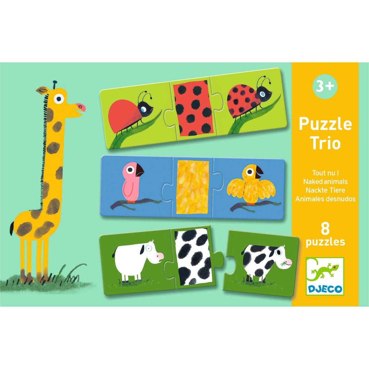 Djeco Puzzle Trio Naked Animals