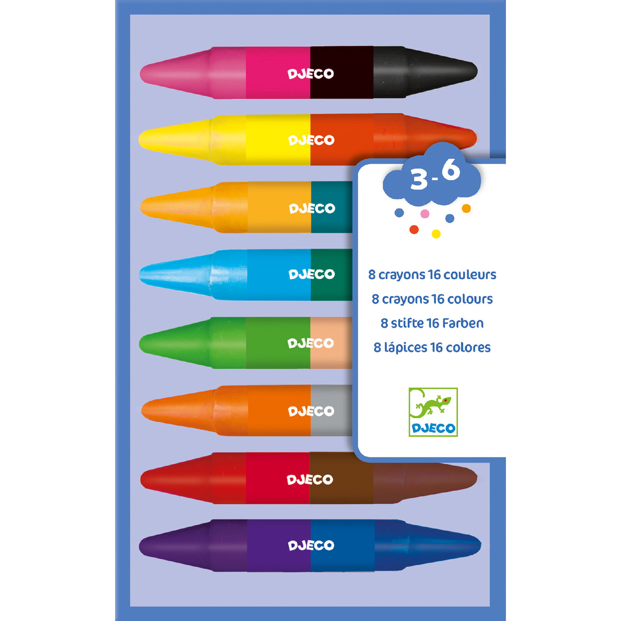 Djeco 8 twins crayons