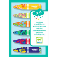 Thumbnail for Djeco 6 Multicoloured Crayons