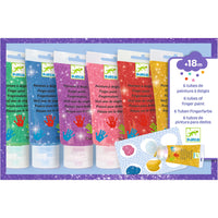 Thumbnail for Djeco 6 Tubes of Finger Paint - Glitter