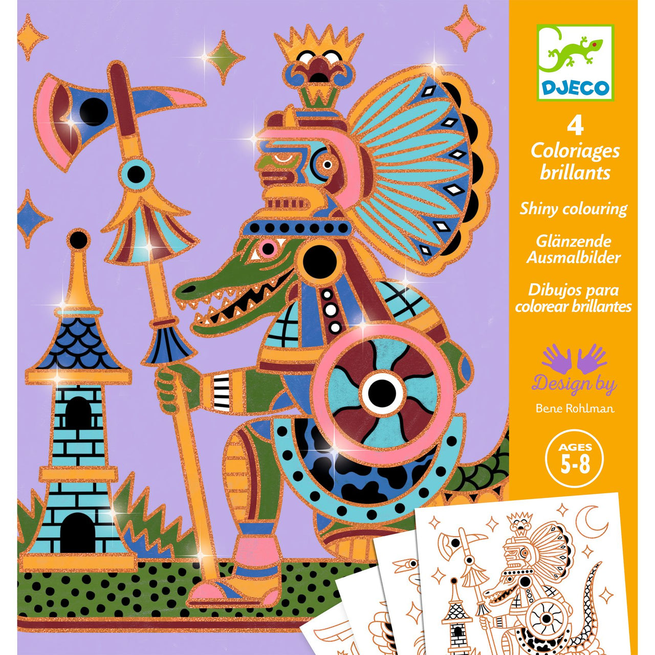 Djeco Shiny Colouring - Animal Warriors