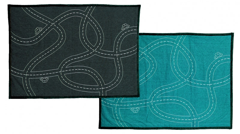 Roommate Traffic Jam blanket Anthracite/Petrol