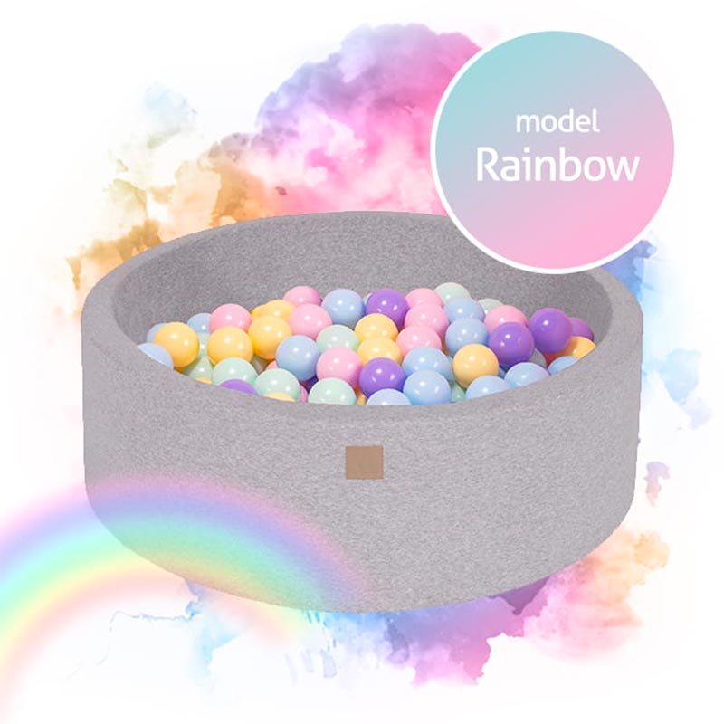 MeowBaby Rainbow Bollhav i bomull med 250 bollar