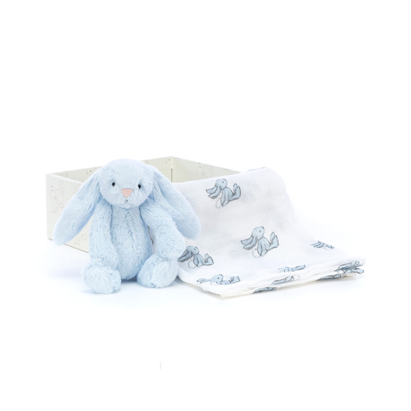 Jellycat Bashful Blue Bunny Gift Set