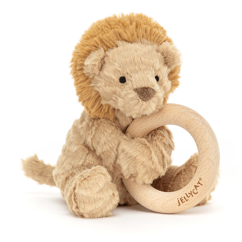Jellycat Fuddlewuddle Lion Wooden Ring Toy
