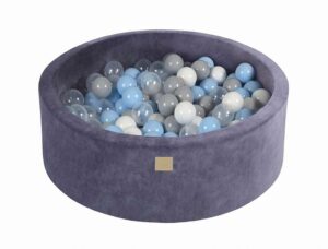 MeowBaby Gråblå Bollhav i sammet med 200 bollar