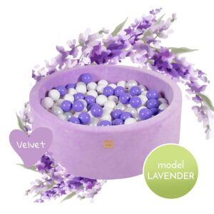 MeowBaby Lavender Bollhav i bomull med 250 bollar