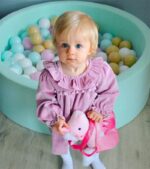 MeowBaby Mynta bollhav i bomull med 200 bollar med barn