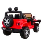 Azeno Jeep Wrangler Rubicon Röd Elbil för barn bild bakifrån från sidan