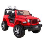 Azeno Jeep Wrangler Rubicon Röd Elbil för barn, 4x12V