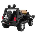 Azeno Jeep Wrangler Rubicon Svart Elbil för barn snett bakifrån 2