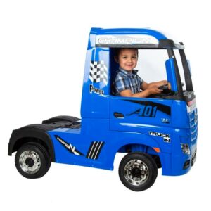 Azeno Mercedes Actros Truck Blå Ellastbil för barn bild med barn