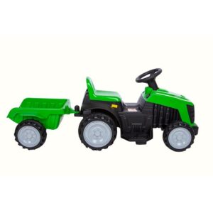 Azeno Farmer Grön Traktor med släp, 6V