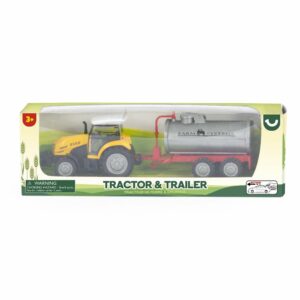 Keycraft Diecast Pullback Tractor with Trailer