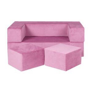 MeowBaby Rosa Barnsoffa som byggbart möbelset (50x40x96cm)